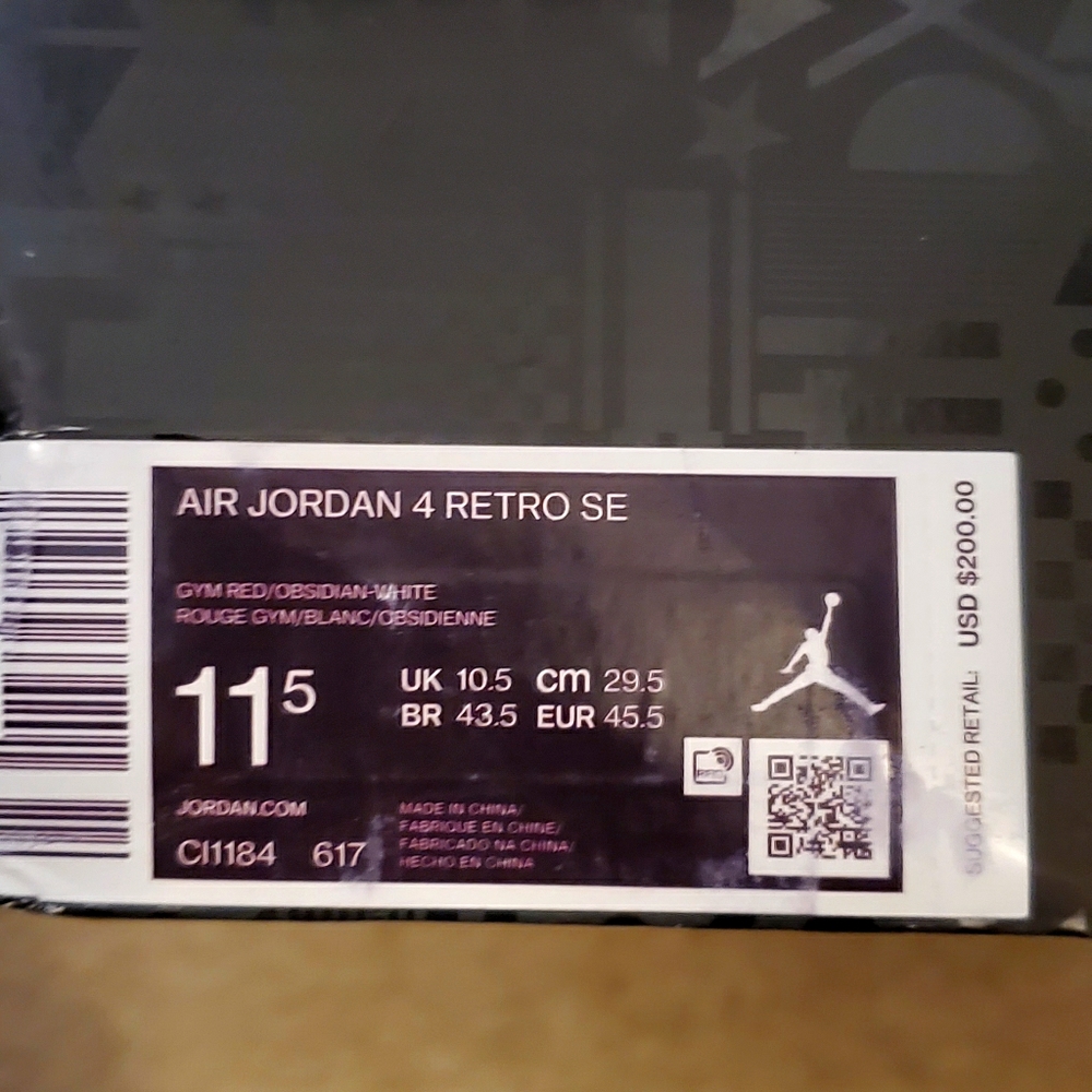 Jordan Air 4 Retro SE Red Size 11.5